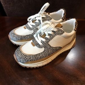 Madewell sneakers. White w/ animal print accents.